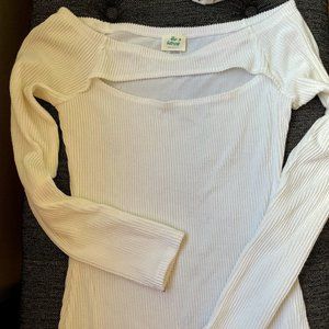Blue Buttercup light sweater with cutout